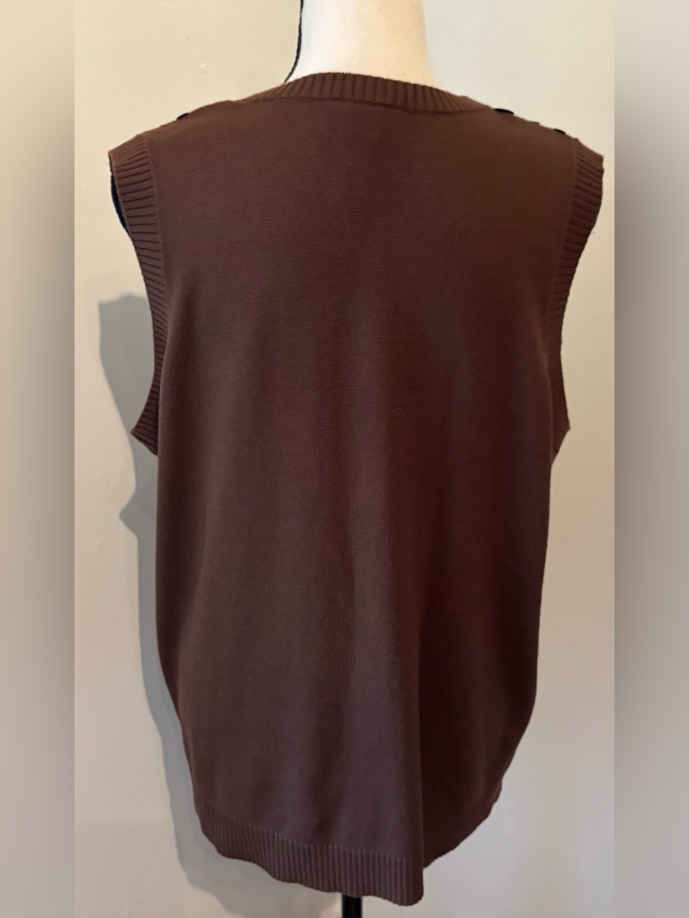 Lane Bryant multi-colored paillette sequin sweater vest Brown Size 14/16 - Picture 5 of 6